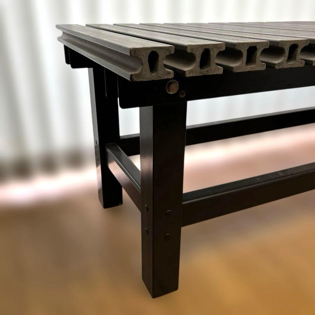 人工樹脂デッキ　庭ガーデニング踏み台　階段　洗車　ブラックW1m D45cm