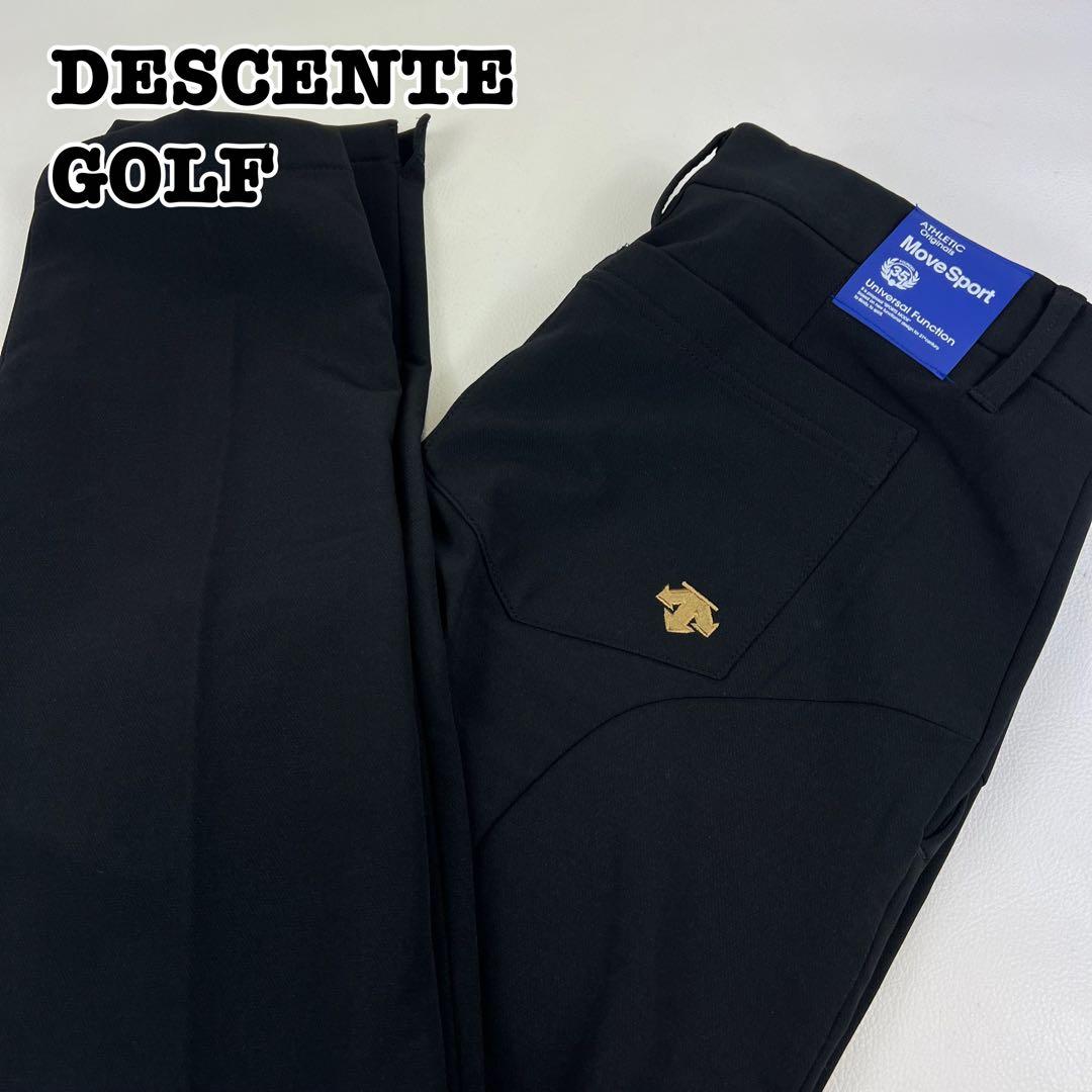 【美品✨】デサントゴルフ パンツ ウェア 裏起毛 ストレッチ ロゴ XL 黒