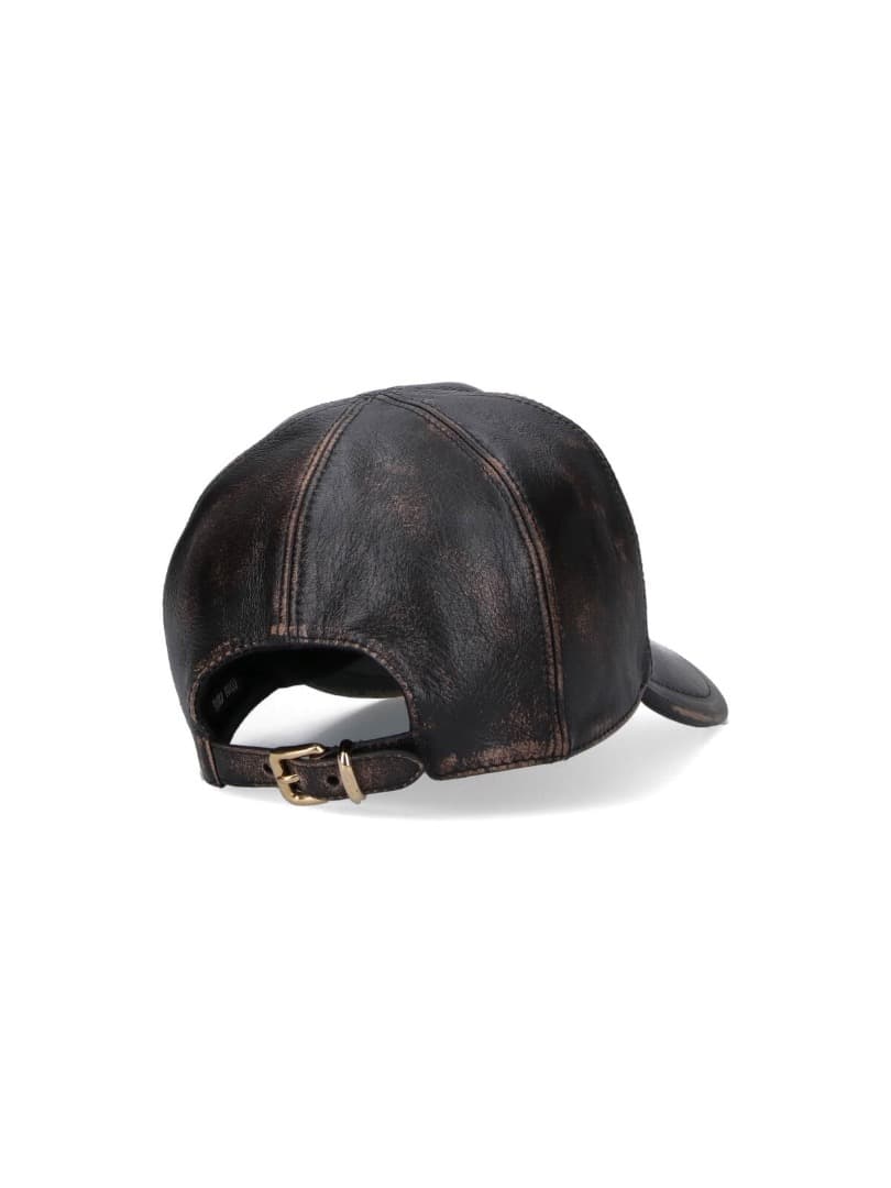 MIU MIU ミュウミュウ ロゴ レザー キャップ 帽子 新品未使用正規品