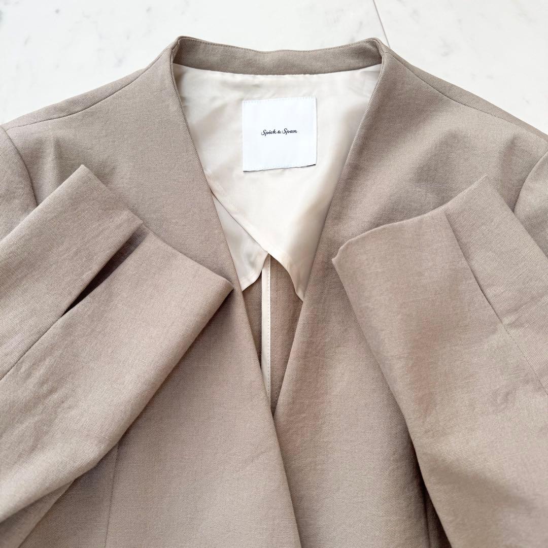 【美品】Spick&Span スピックアンドスパン パンツスーツ ノーカラー