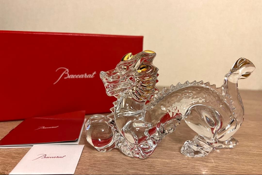 Baccarat バカラ　干支 ドラゴン　ゴールド　金彩　龍　未使用美品