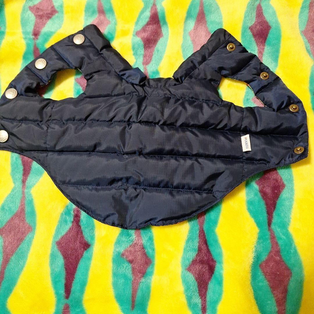 プエルト　ダウンベスト PUERTO チェック柄犬服 ネイビー/レッド