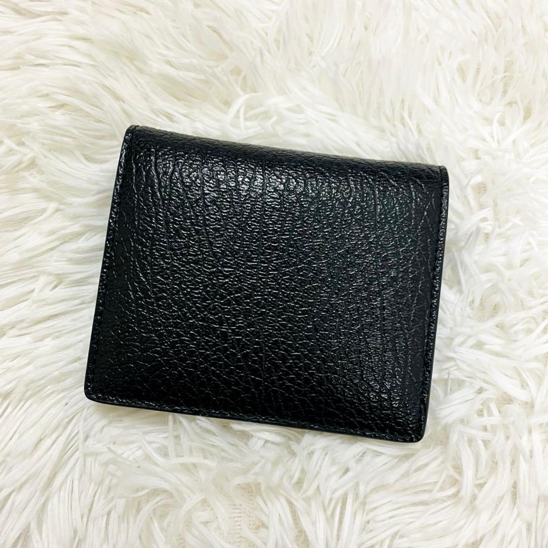極美✨マルジェラ 二つ折り 財布 レザー 4ステッチ ブラック