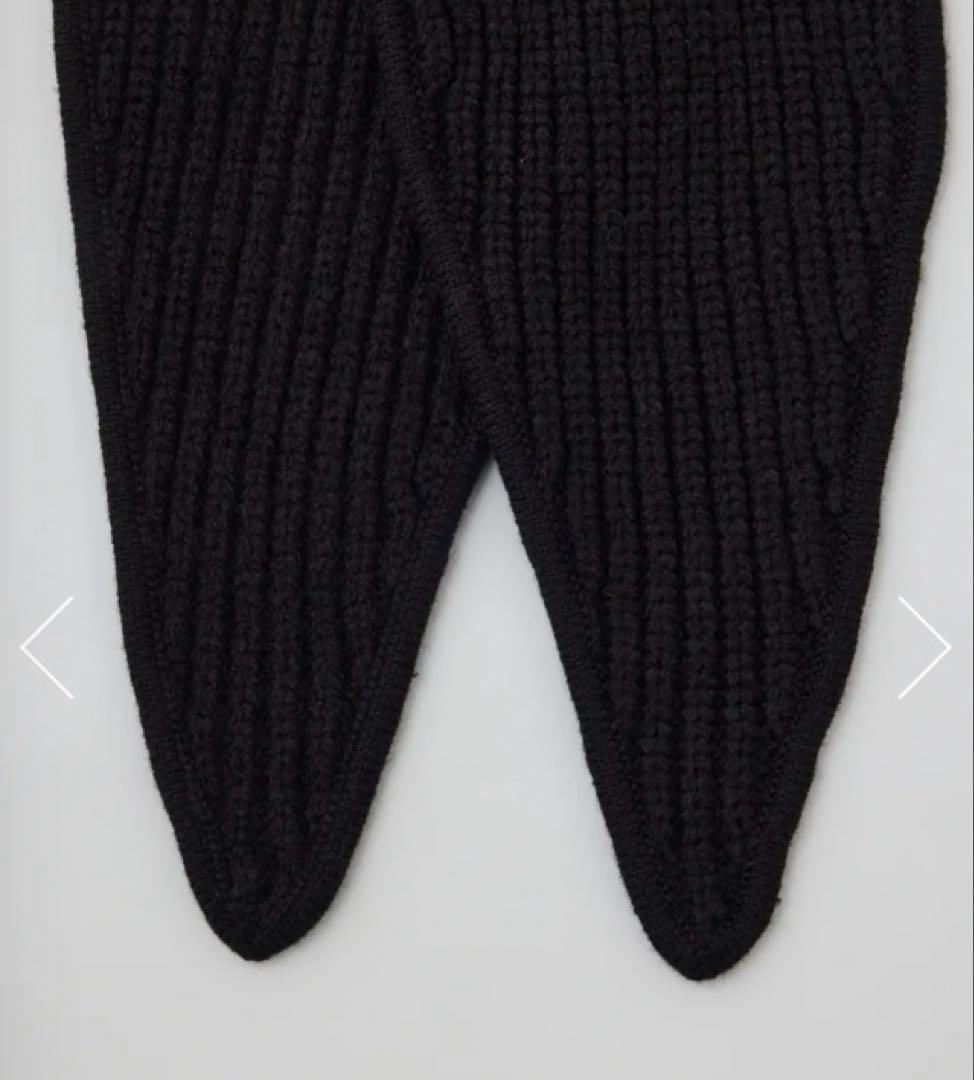 今期　ヘリンドットサイ　Knit muffler cap ブラック　試着のみ