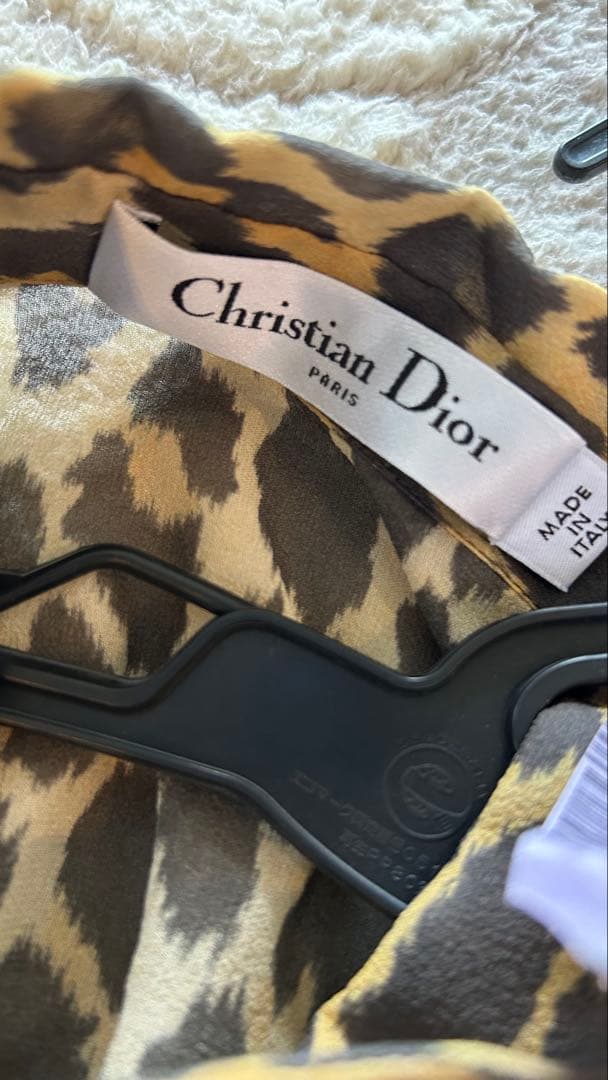 美品Christian Dior クリスチャンディオール シルク オパード柄