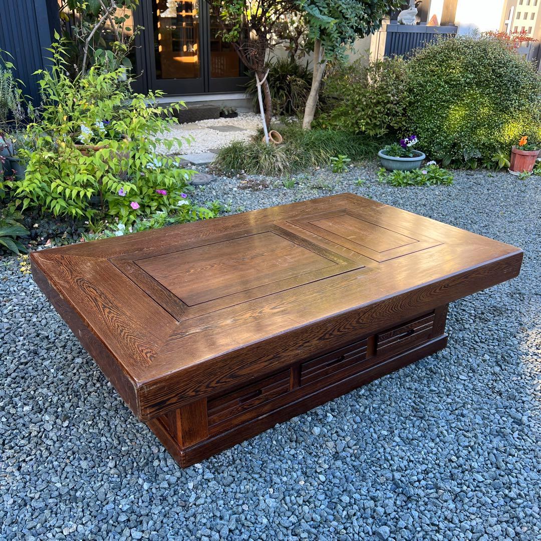 アイキーです。囲炉裏テーブル　昭和レトロ　火鉢　古民家家具　希少