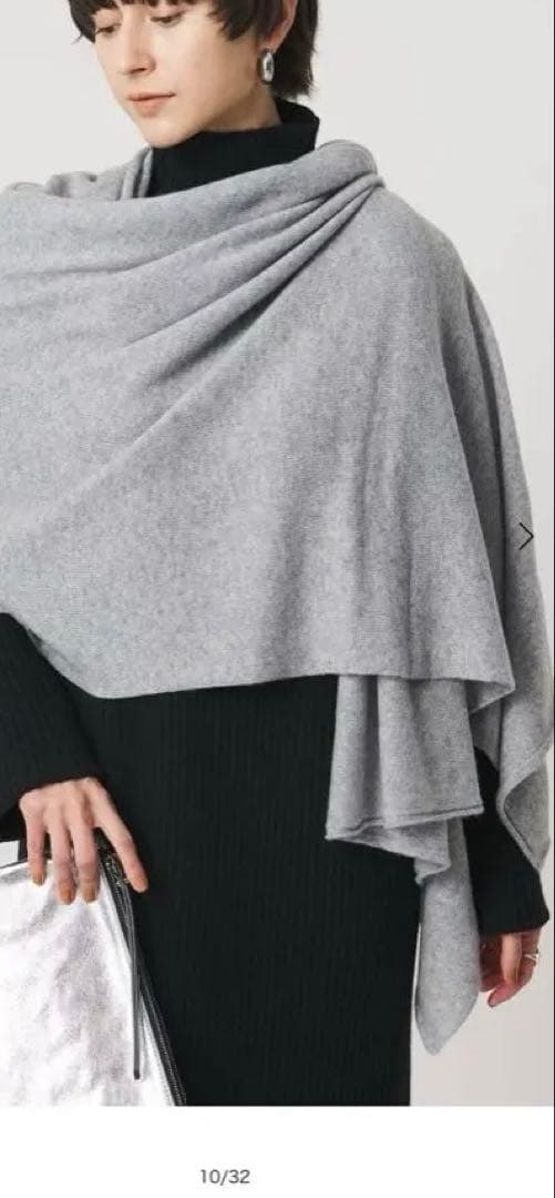 大判ストール（未使用）カシミア100% グレー