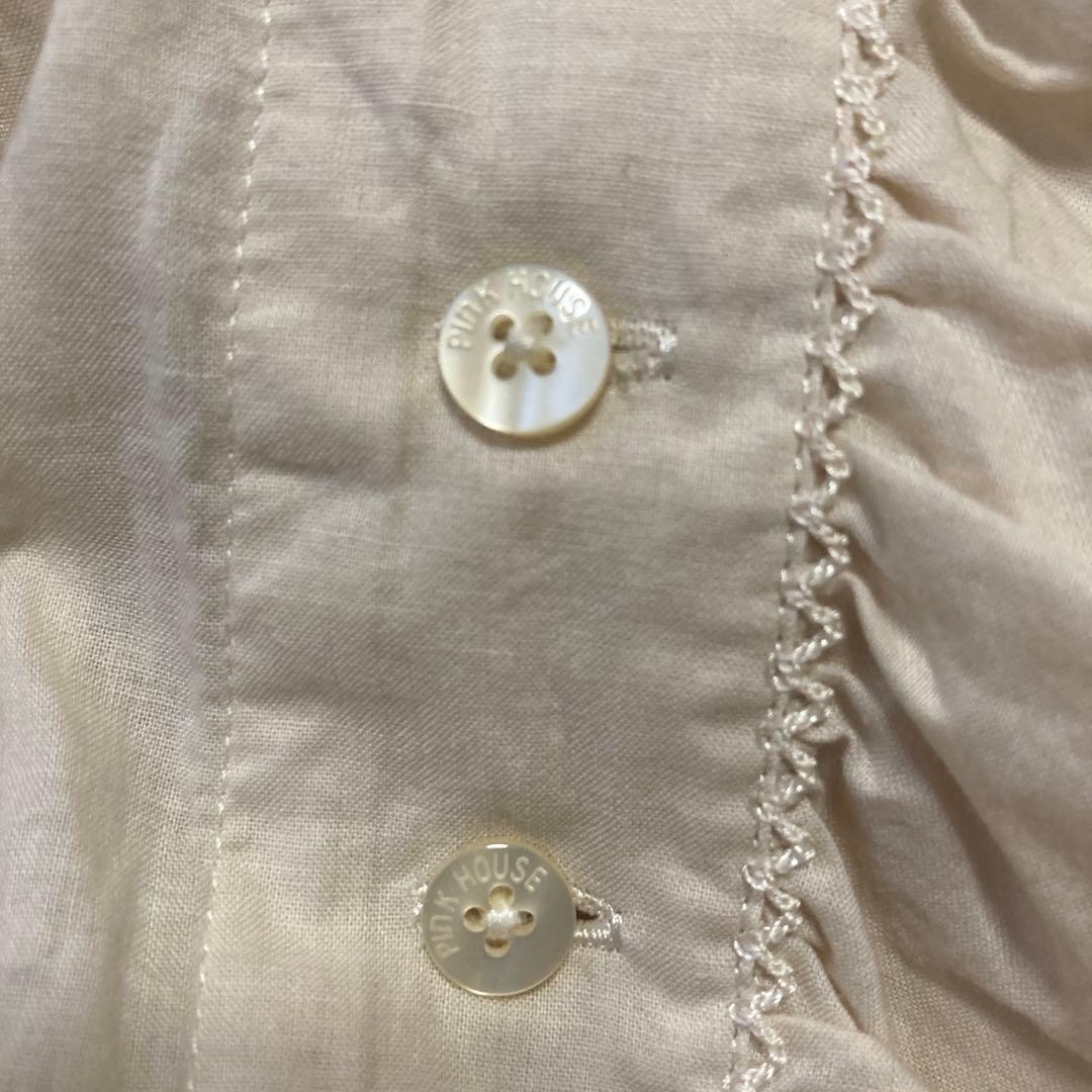 訳あり　ピンクハウス　フード　ピンタック　ピコフリル　ブラウス　半袖