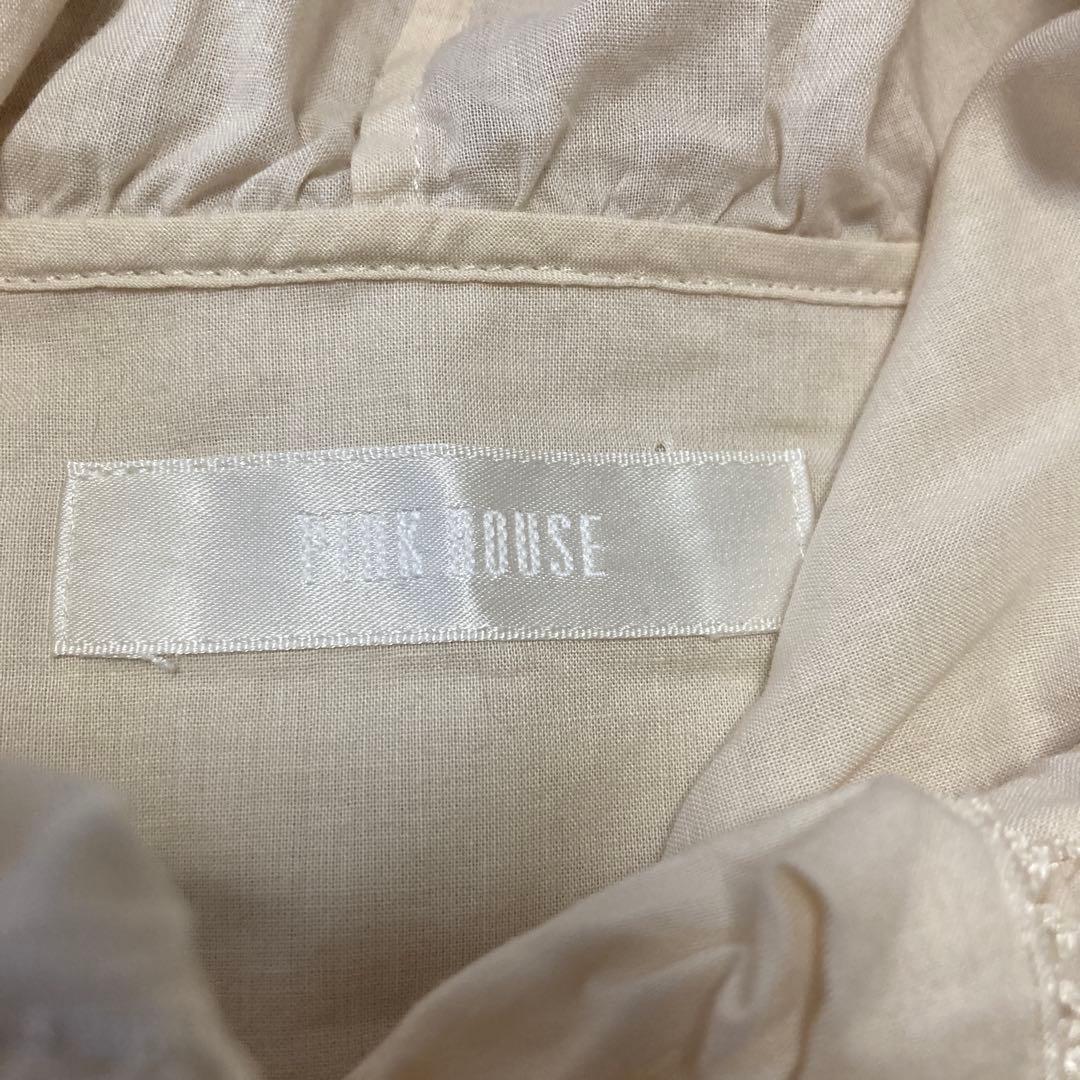 訳あり　ピンクハウス　フード　ピンタック　ピコフリル　ブラウス　半袖