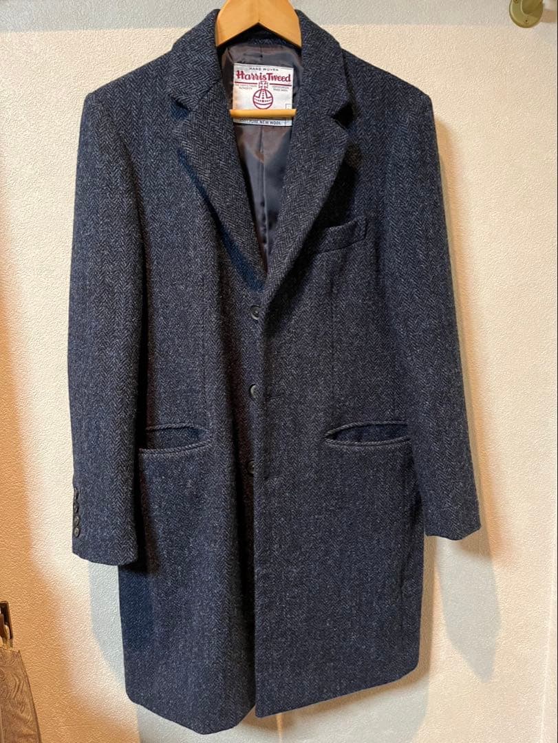 【園芸大好き】Harris Tweed ダークグレー チェスターコート