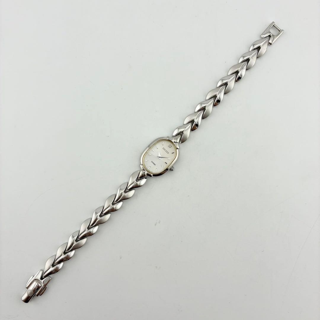 【希少/電池交換済】CITIZEN　EXCEED　1pダイヤ　シルバー　クォーツ