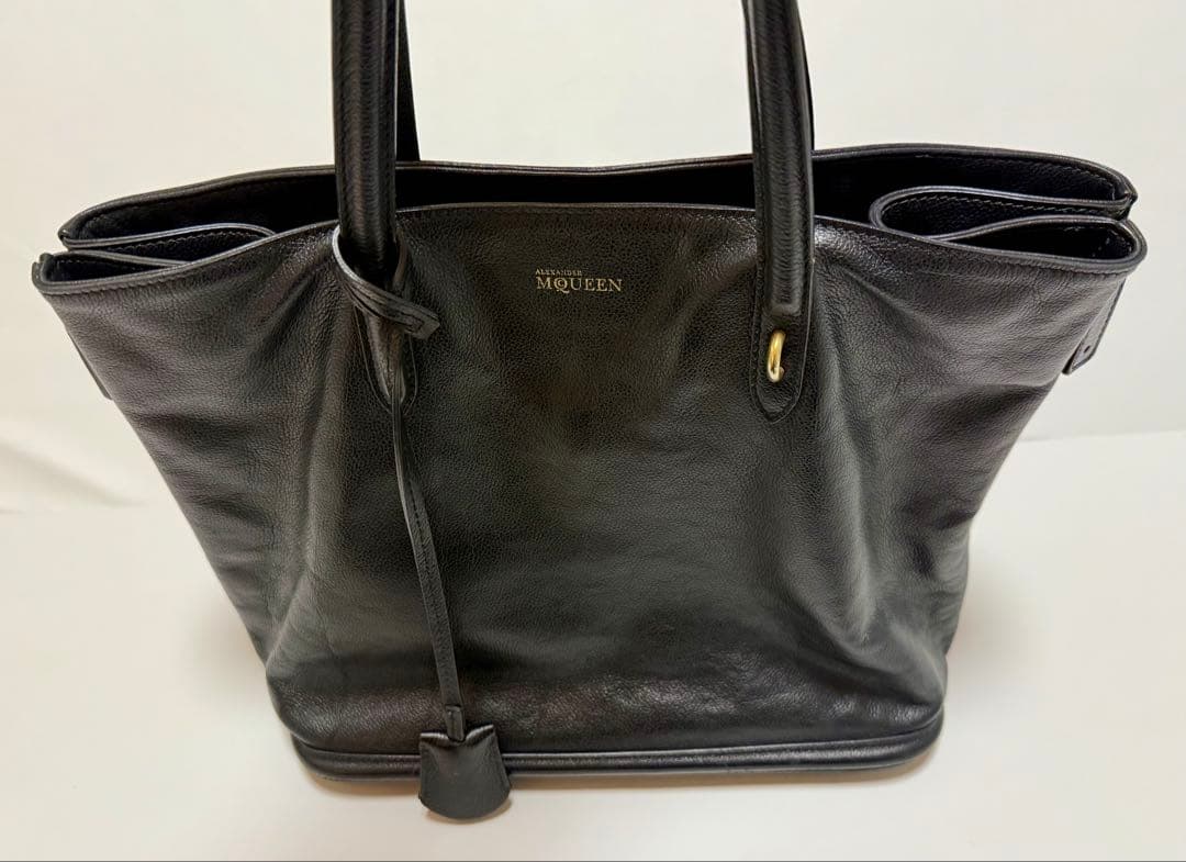 アレキサンダーマックイーン リアルレザー トートバッグ ブラック