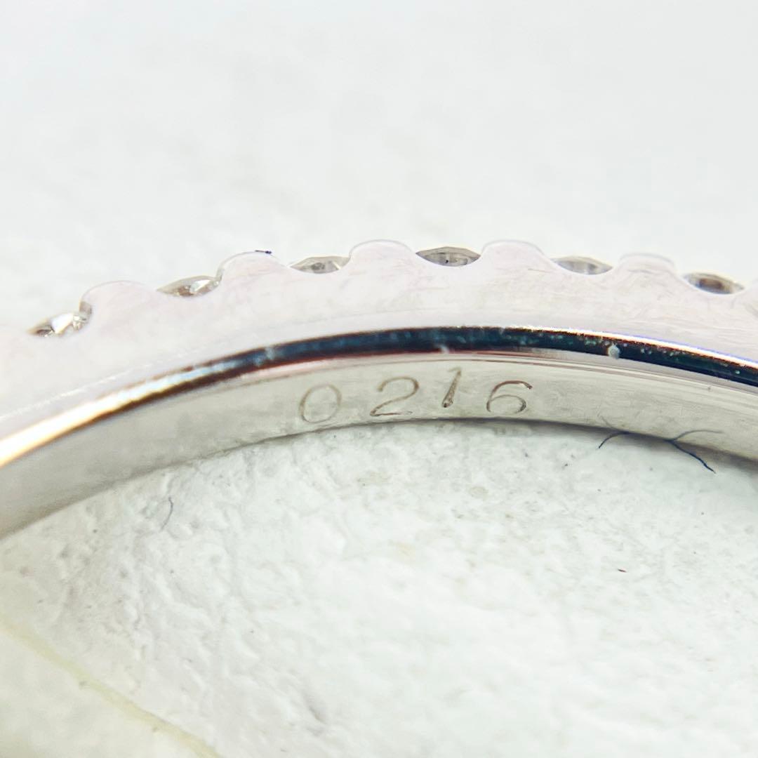 美品 K18WG 1粒ダイヤモンド フルエタニティリング D0.216D0.37