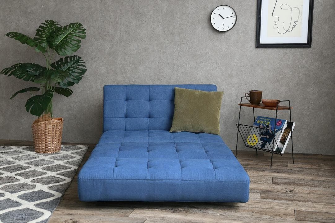 Colton リクライニング式ソファベッド 分割式　デニムカラー