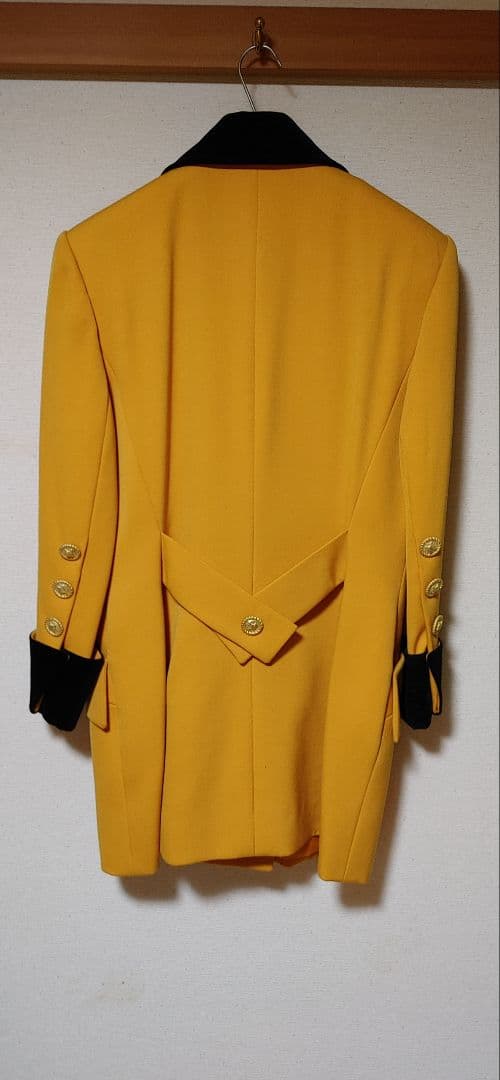 【亘】CELINE イエロー ダブルブレスト ロングコートセットスカート