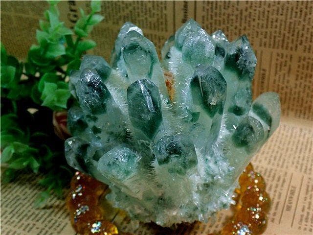 AAA級天然ガーデンクォーツ入り水晶クラスターB80P6/210P21C