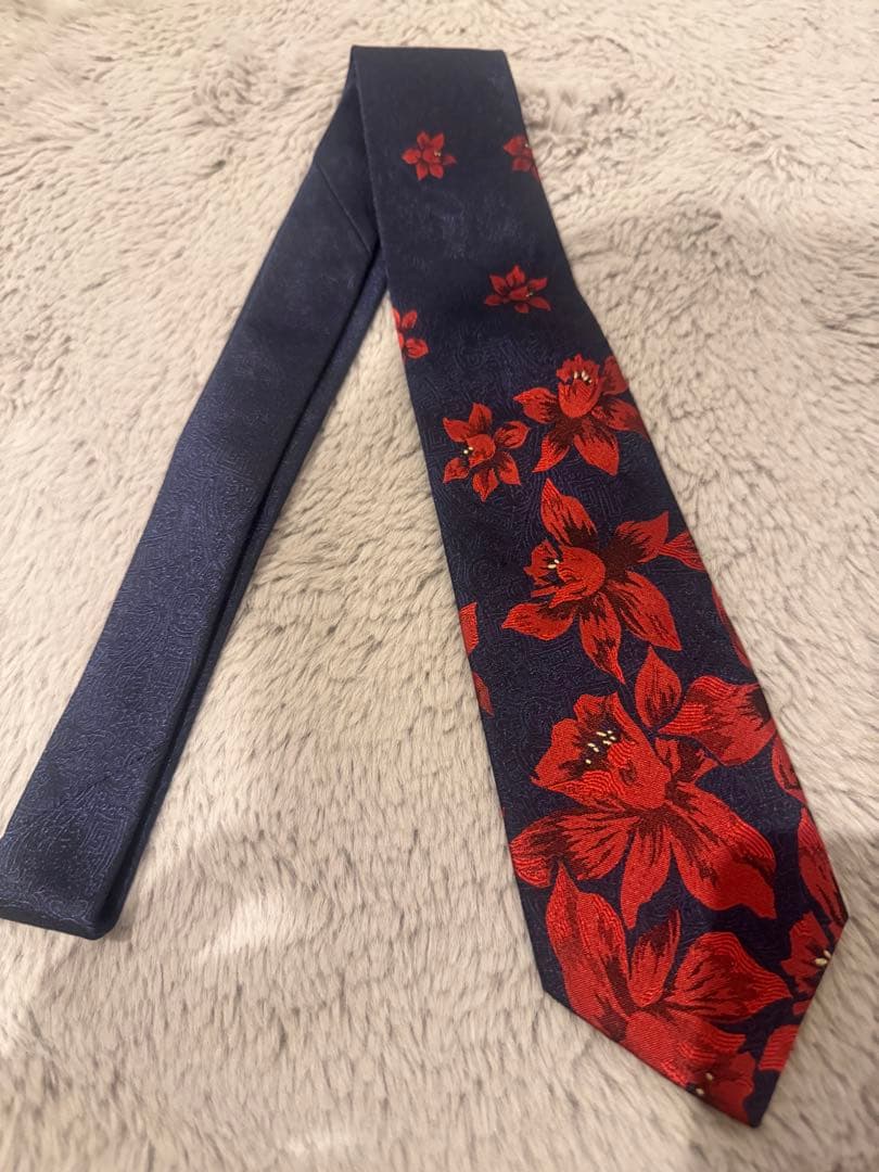 Paul Smith Collection 花柄 ネクタイ ネイビー/レッド