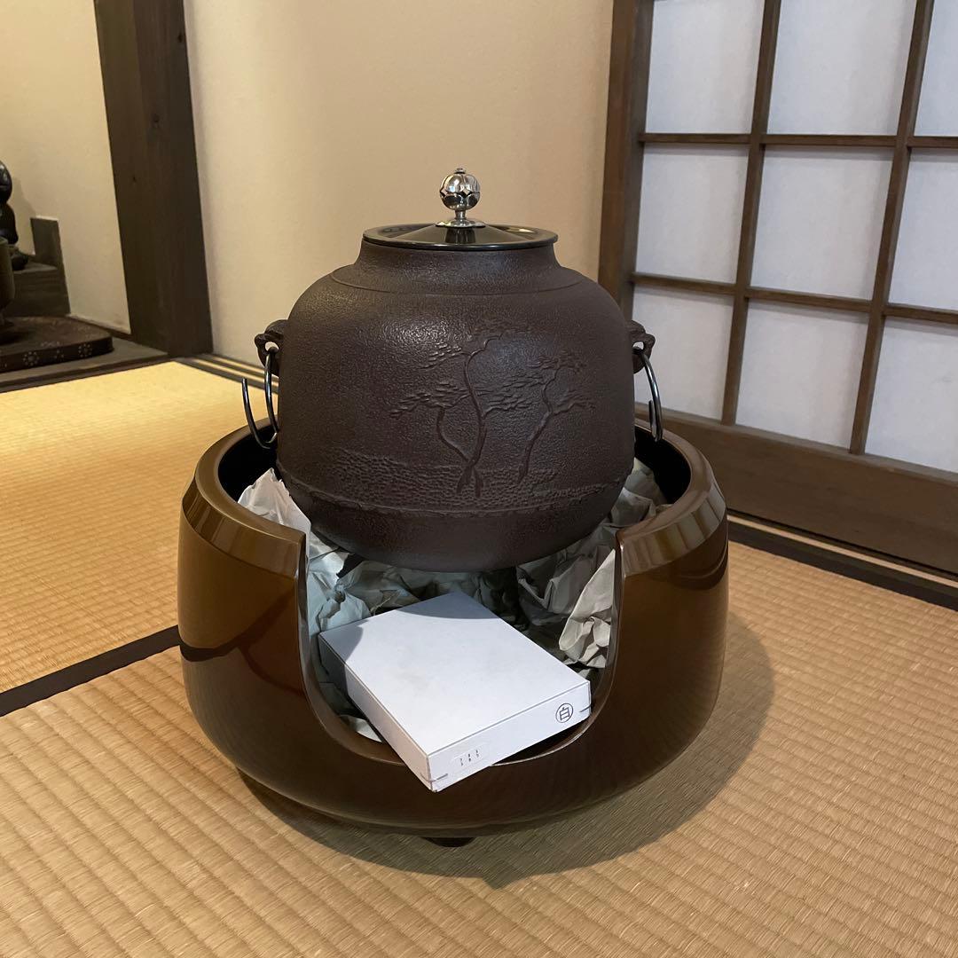 山形県 鋳物界の名工【佐藤 清光】(造)の『風炉釜セット』です。※美品