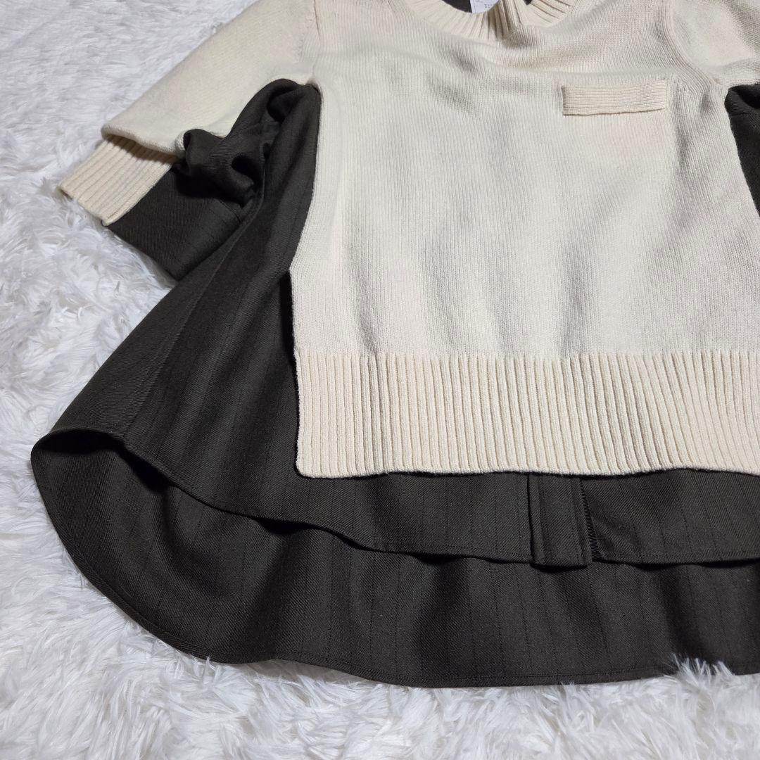 新品　sacai Wool Knit ドッキングニット