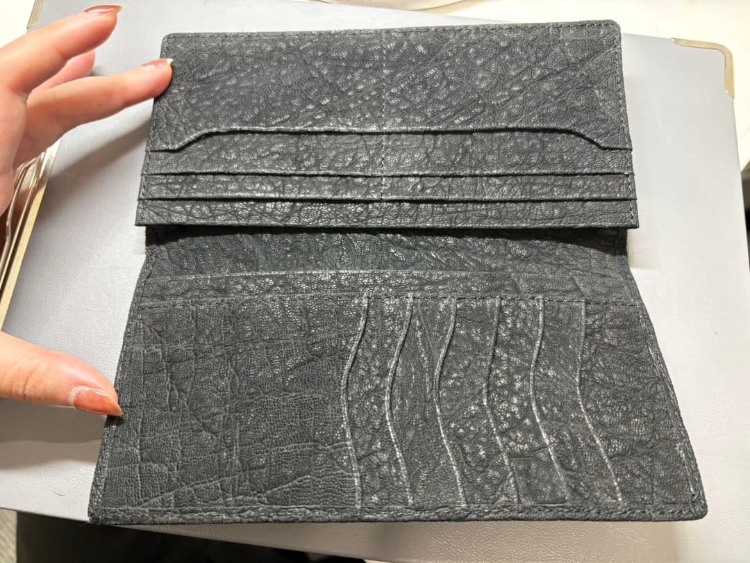 エレファントレザー　メンズ長財布　象革