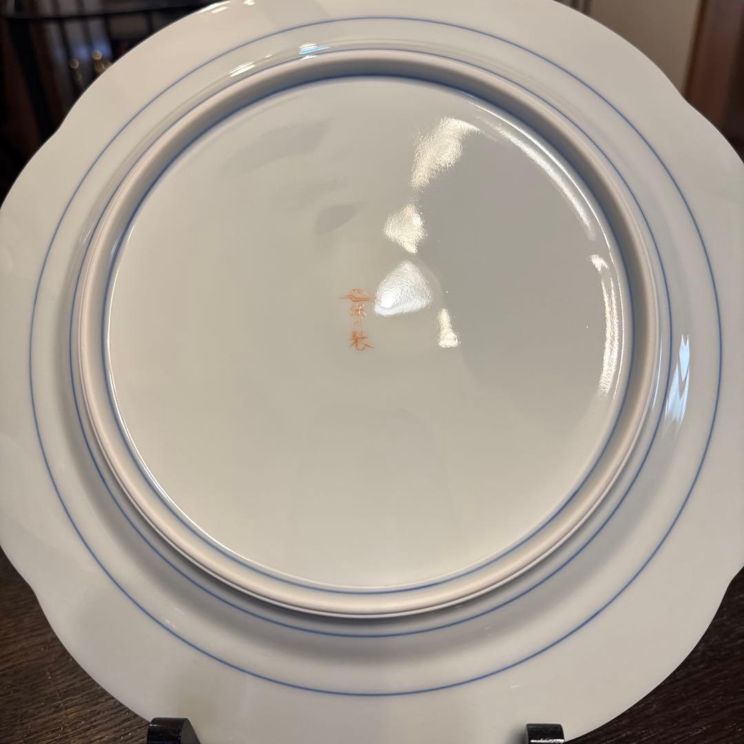 深川製磁　官窯富士に初日　盛皿