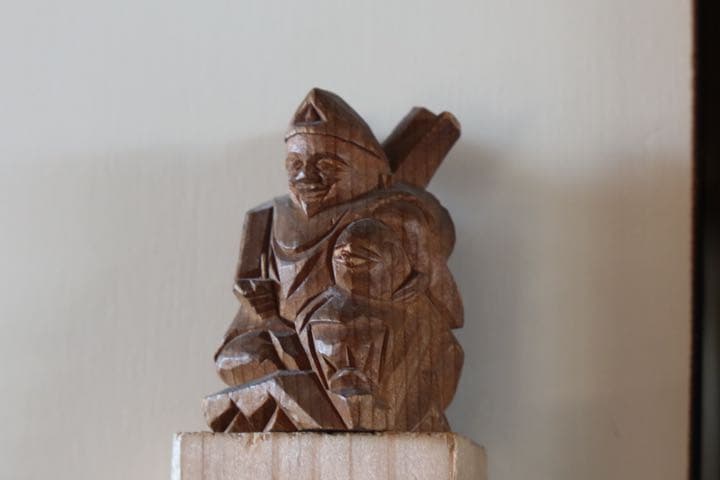 小さな木彫り恵比寿様　木彫　恵比寿　古道具