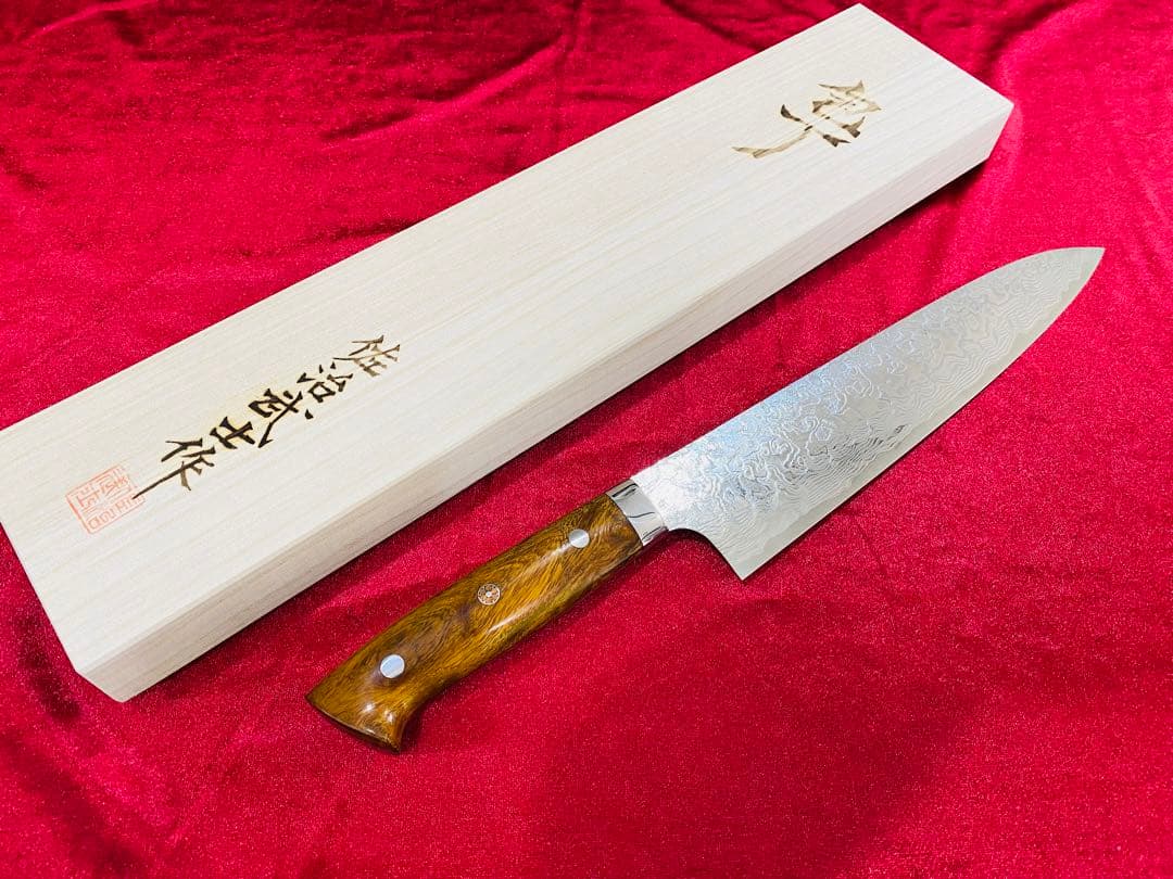 佐治武士 R2 ダイヤモンドフィニッシュ 牛刀 アイアンウッド 24cm