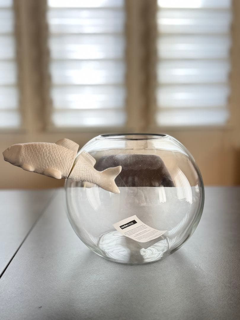 Rochebobois ロッシュ ボボア 魚の形状の置物 ガラスボウル付き