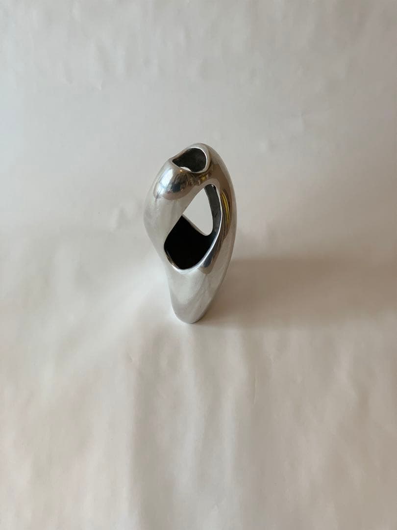 シルバー　ねじれデザイン　ヴィンテージ　フラワーベース