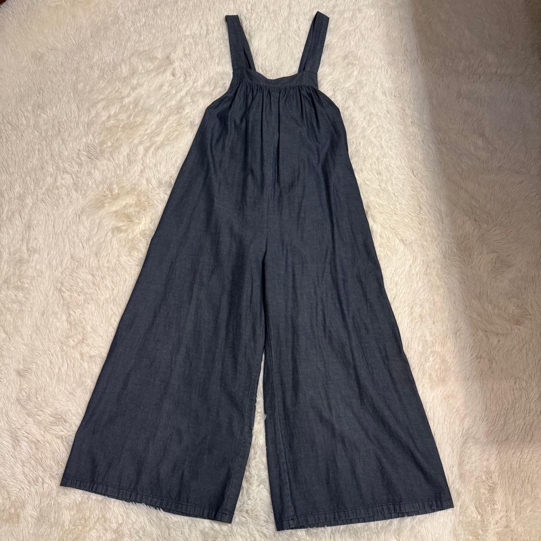 グランマママドーターデニムバックリボンオールインワン