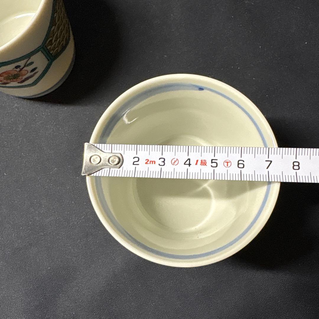 九谷焼　倣古九谷　蕎麦猪口　蕎麦つゆ入れ　圓山造　角福　青海波　蕎麦用食器セット