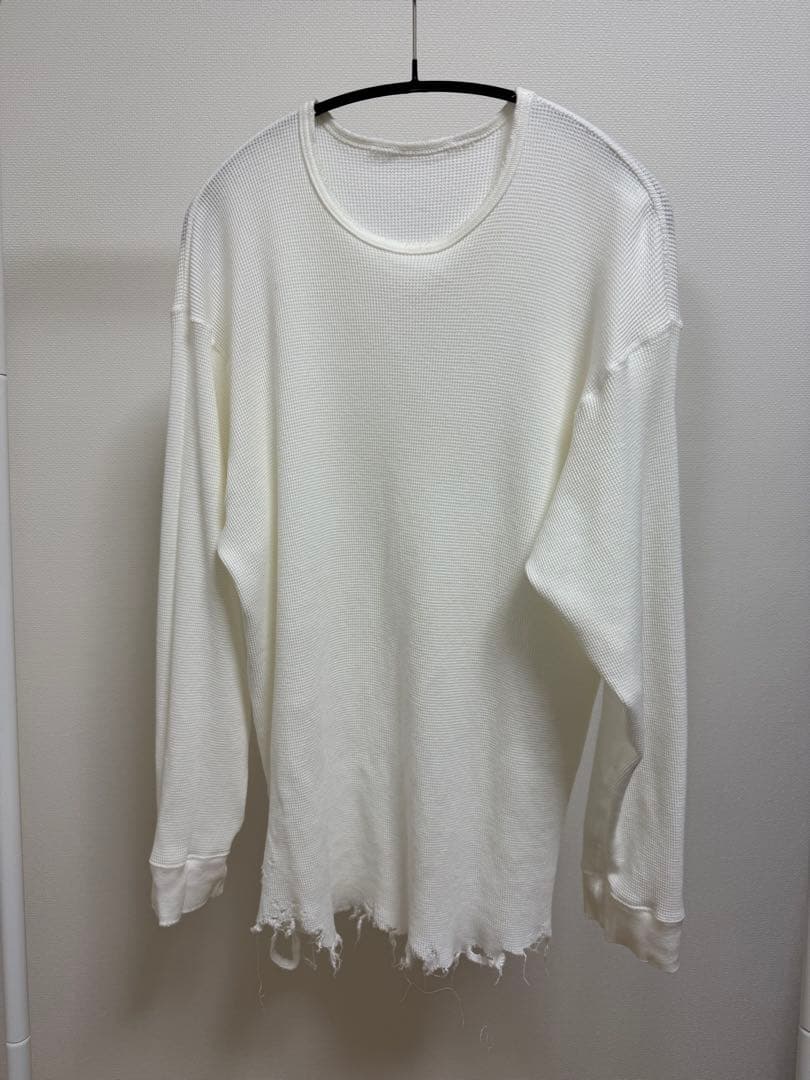 トップス ANCELLM DAMAGE WAFFLE CREW LS T-SHIRT