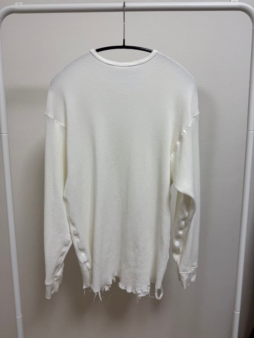 トップス ANCELLM DAMAGE WAFFLE CREW LS T-SHIRT