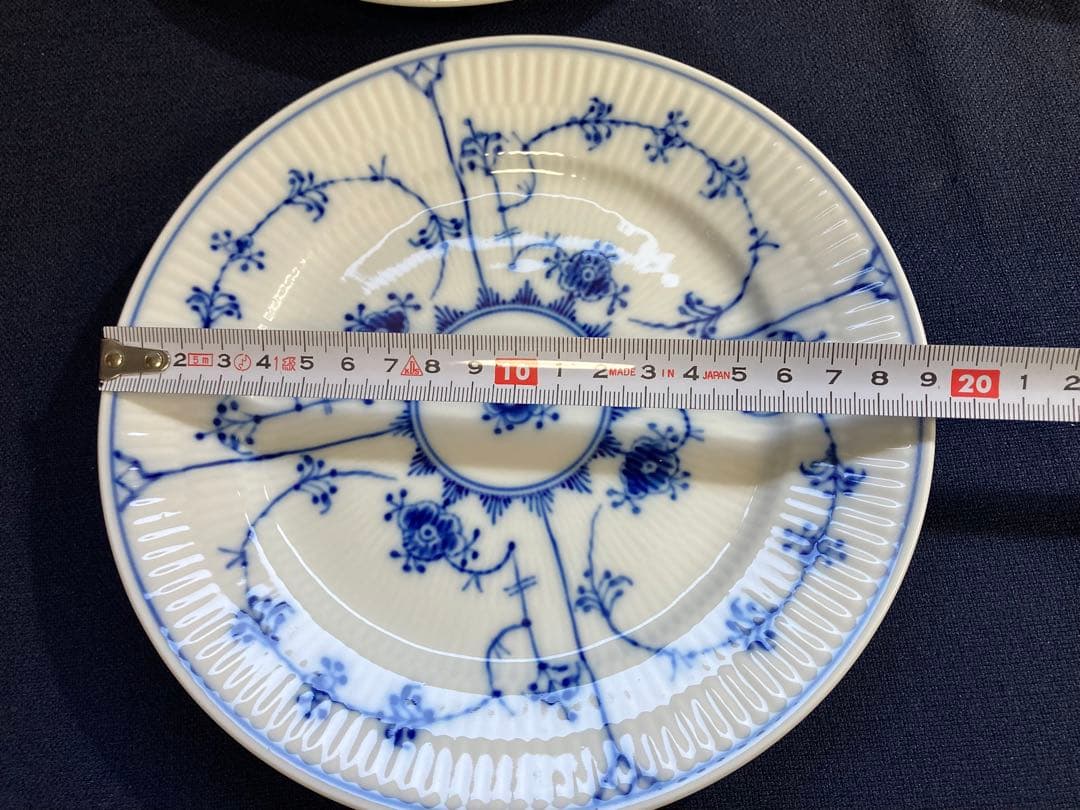 ロイヤルコペンハーゲン　ブルーフルーテッドプレインプレート　19.4㎝×４枚‼️