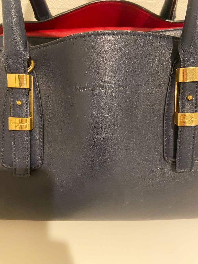 フェラガモSalvatoreFerragamoレアバイカラーボストンバッグ