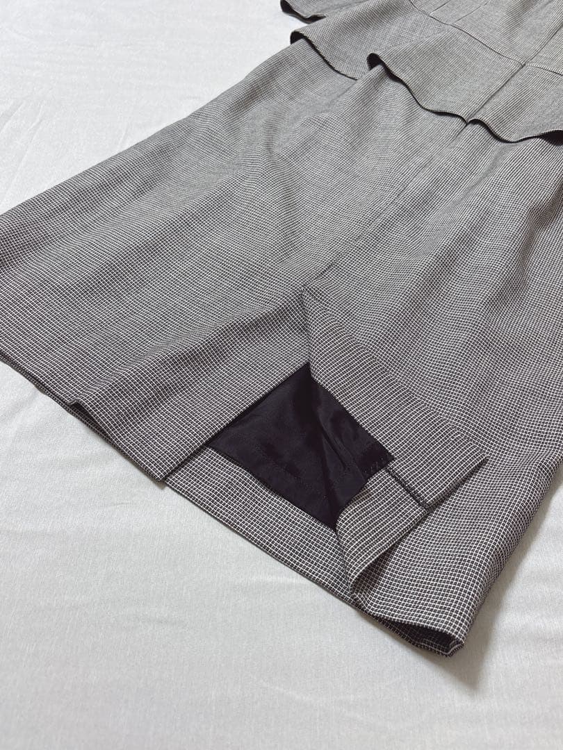 美品✨希少yoshie inaba カシミヤ混ペプラム スーツドレス ロング