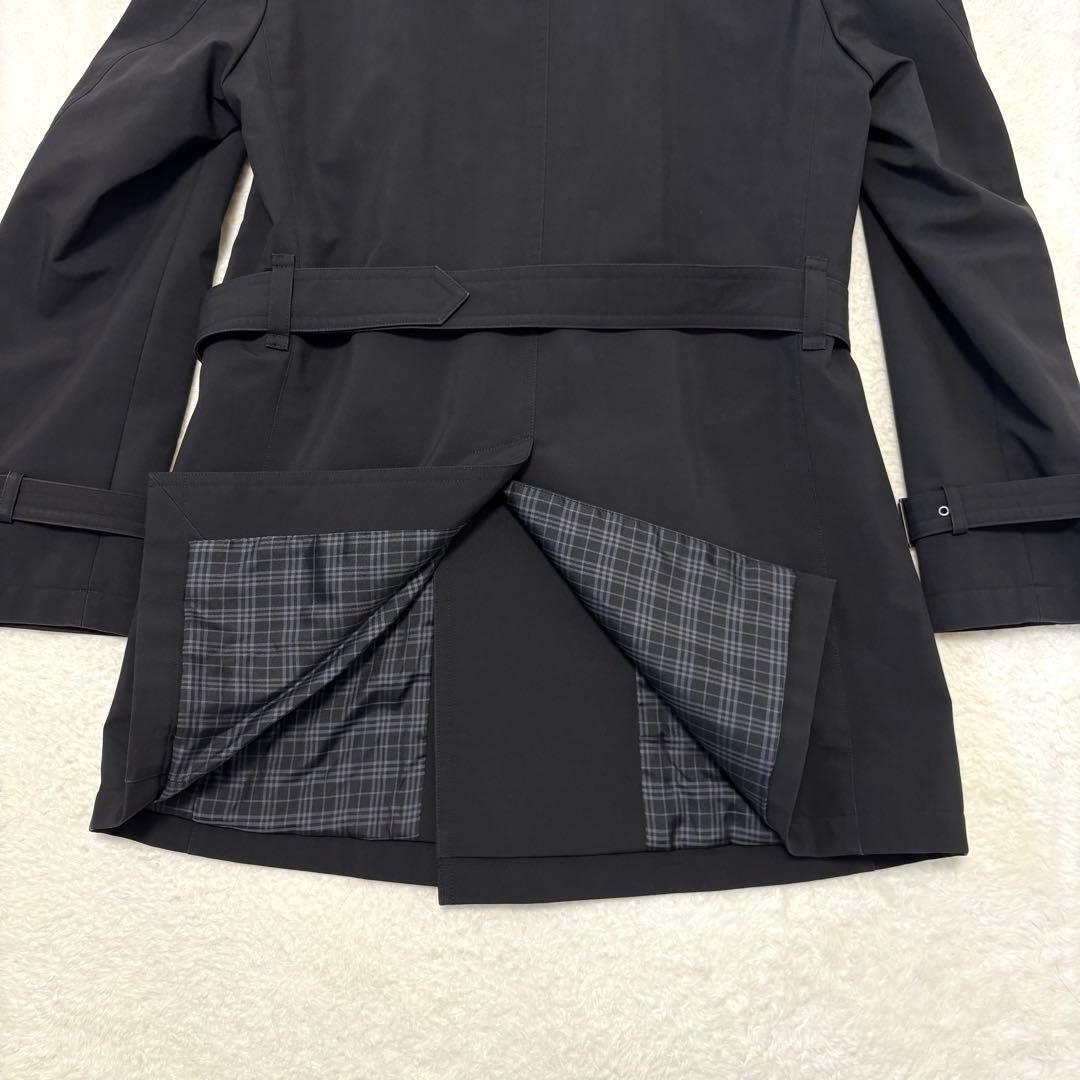 美品 バーバリーブラックレーベル トレンチコート ベルト ノバチェック ブラック