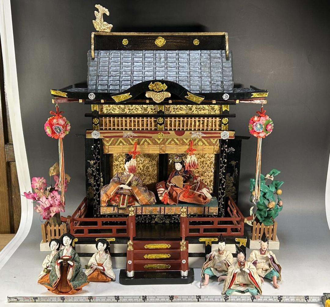 雛人形セット 雛御殿　雛手毬　ひな祭り　時代　ビンテージ　日本人形　御所人形