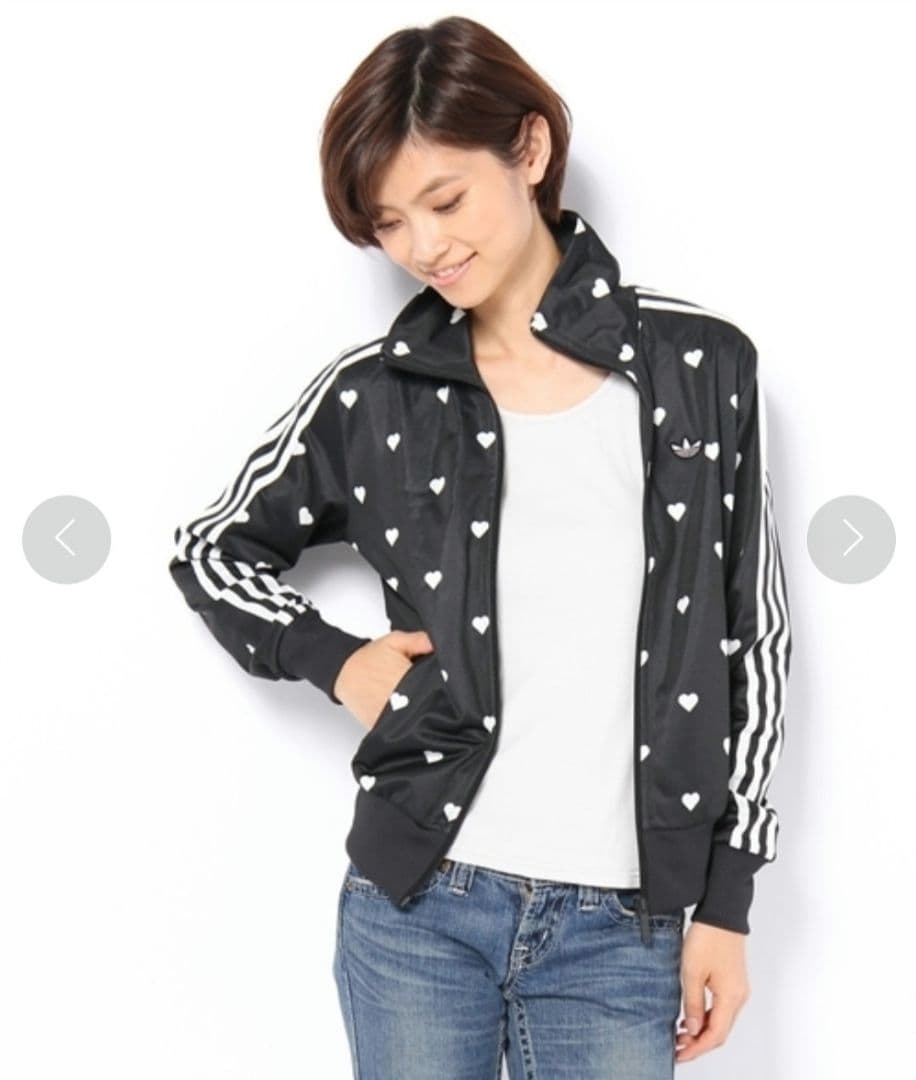 GW SALE価格【限定品】 adidas 希少モデル ハート柄ジャージ 黒 S