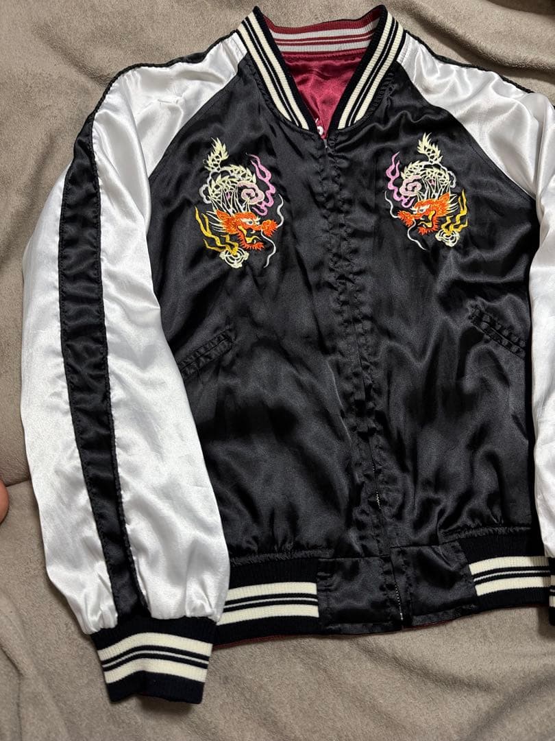 ２面用 HUMBER 虎 龍 富士 日本限定 スカジャン vintage サテン