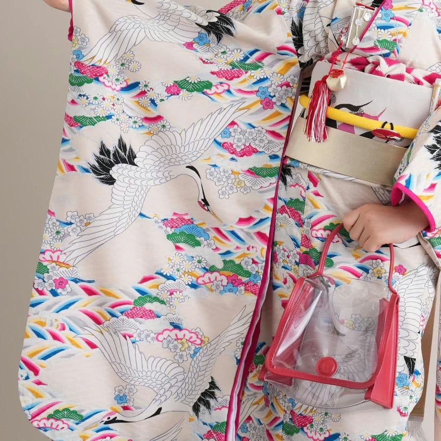 Modern Antenna☆高貴な鳥尽くしで後ろ姿も瀟洒☆7歳七五三向け祝い着