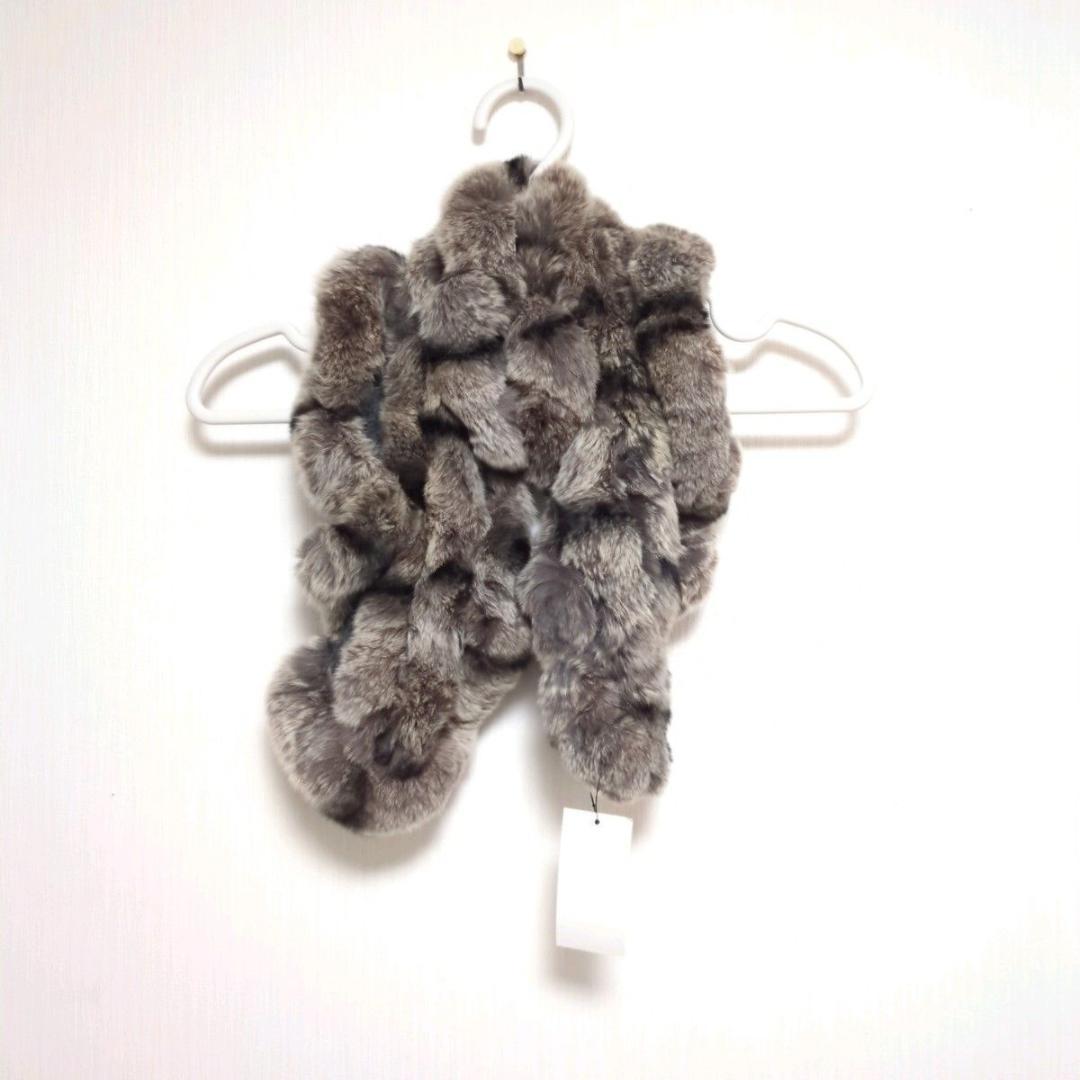 レッキスファー マフラー 未使用タグ付 グレー イタリー製 高級