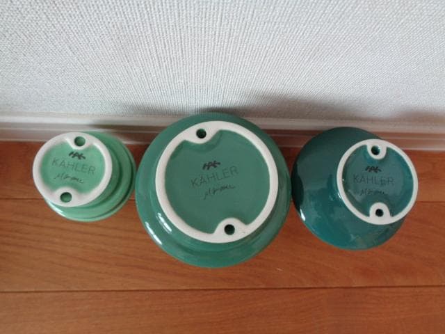 ケーラー　KAHLER アヴェント　キャンドルホルダー3個セット　グリーン