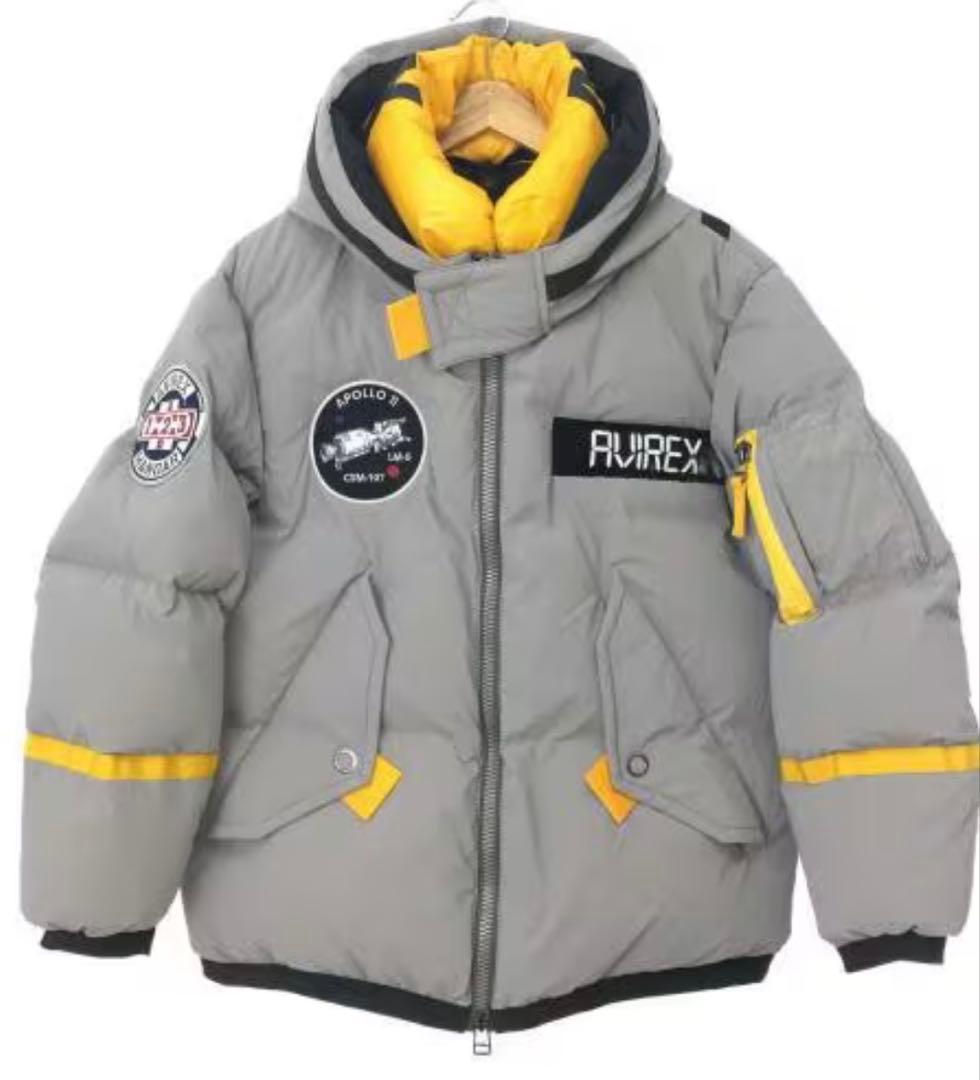 【AVIREX】APOLLO DOWN JACKETシルバー sizeL