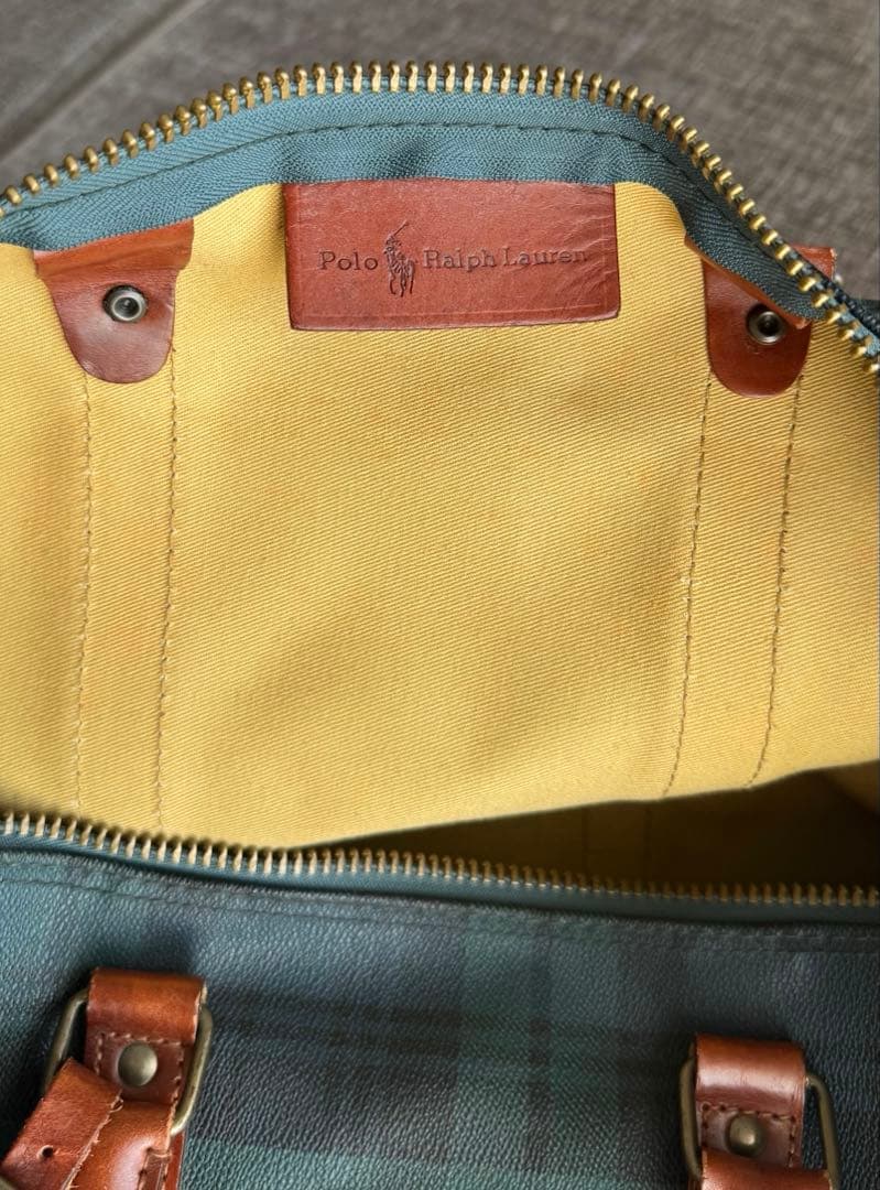 ポロラルフローレン ボストンバッグ チェック ２WAY ヴィンテージ