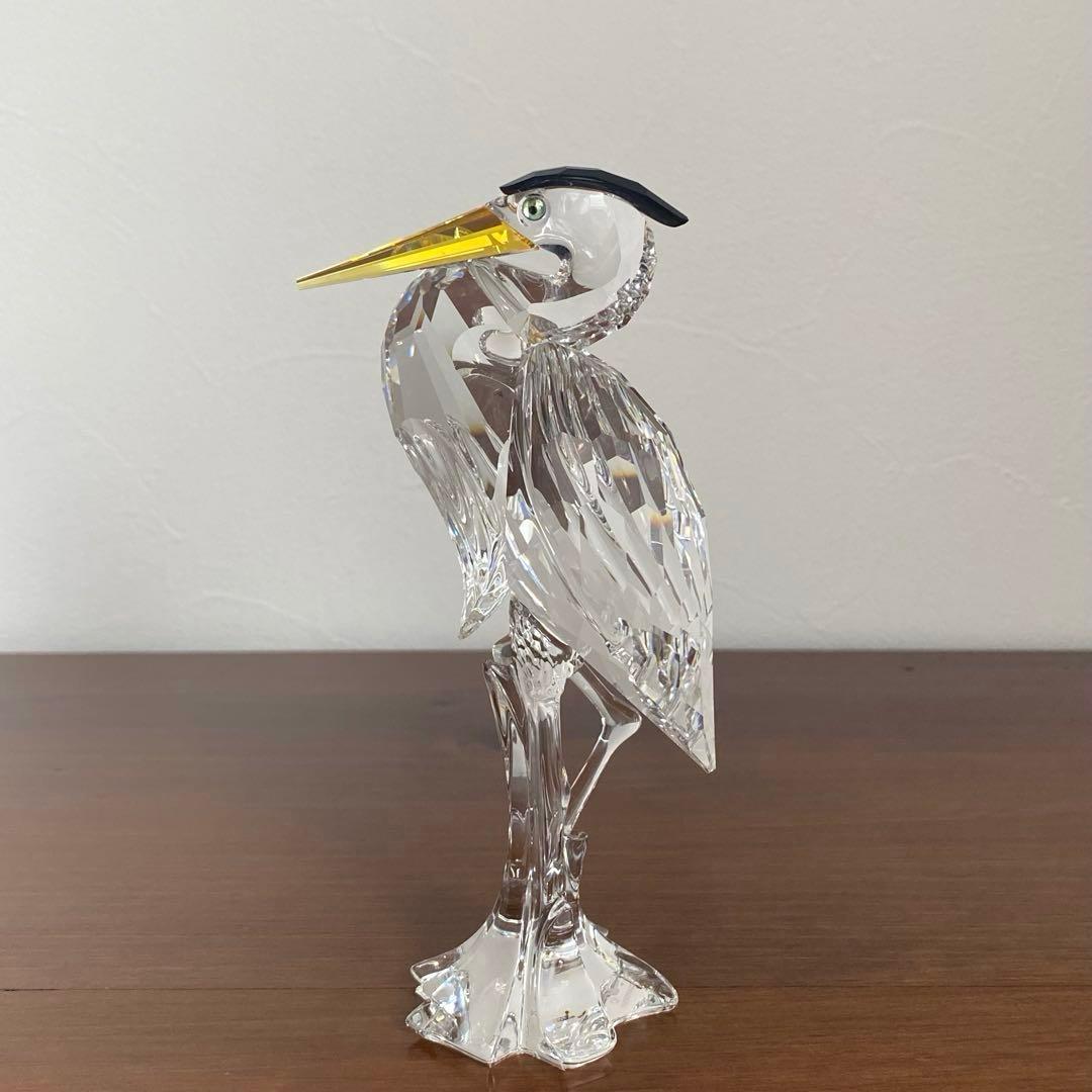 【訳あり】SWAROVSKI スワロフスキー クリスタル サギ 置物