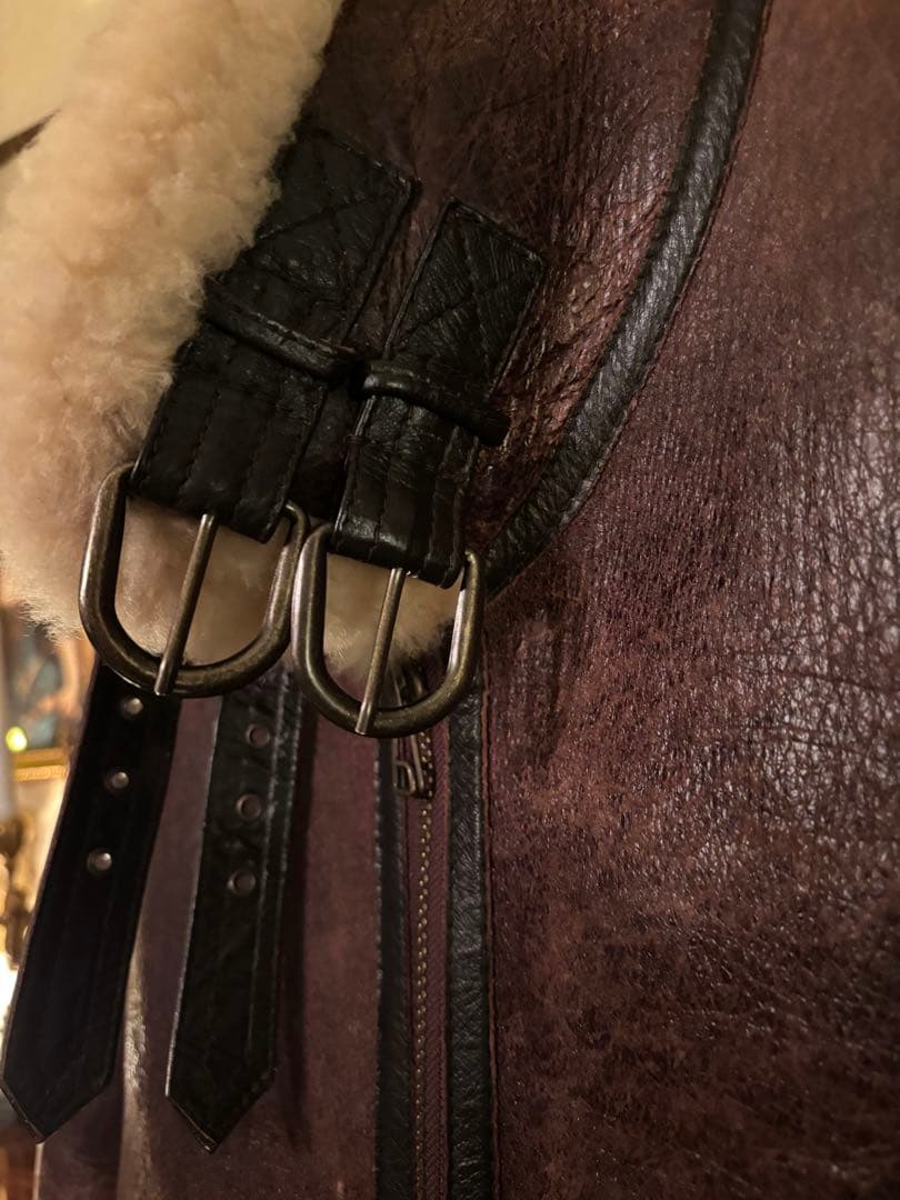 WINDARMOR B-3 本革 ボンバージャケット ブラウン ムートン M