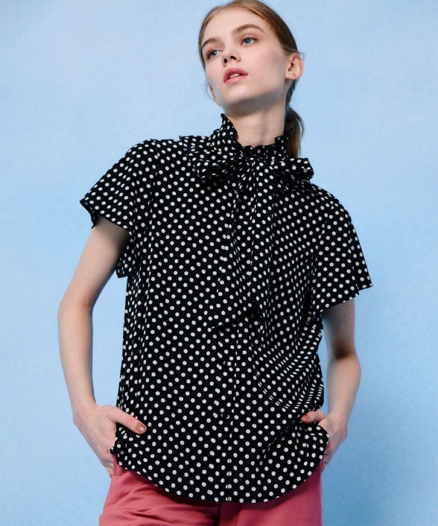 アルアバイル　ルルウィルビー デシンドットフレアスリーブブラウス