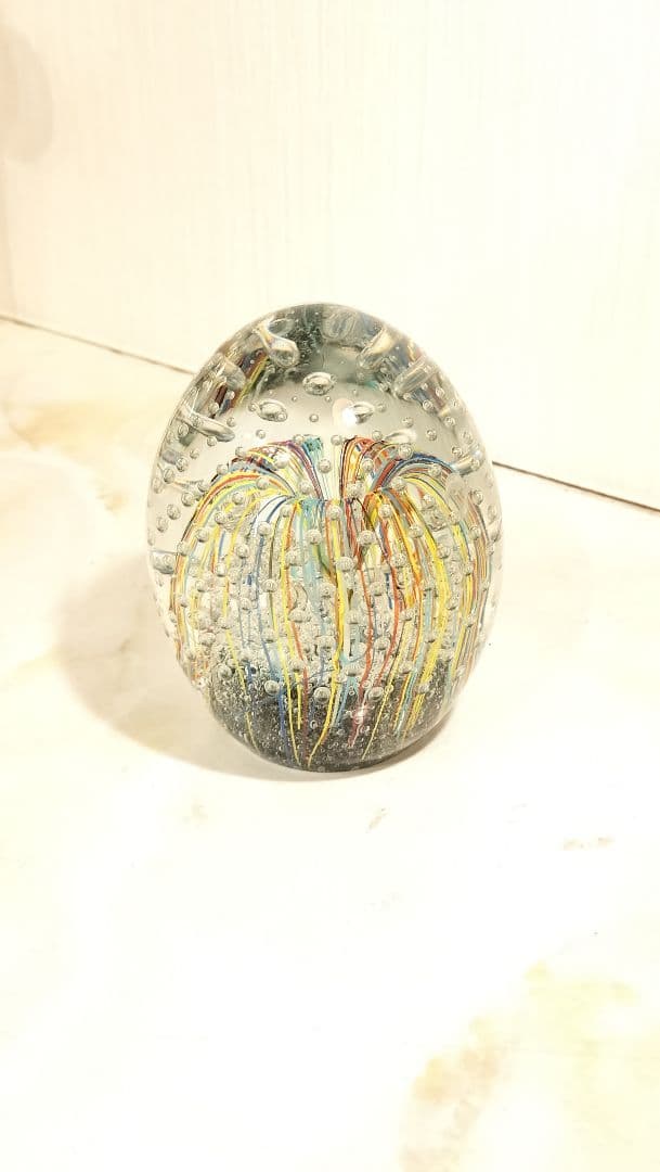 置物 Murano Glass Italy Egg Paperweight
