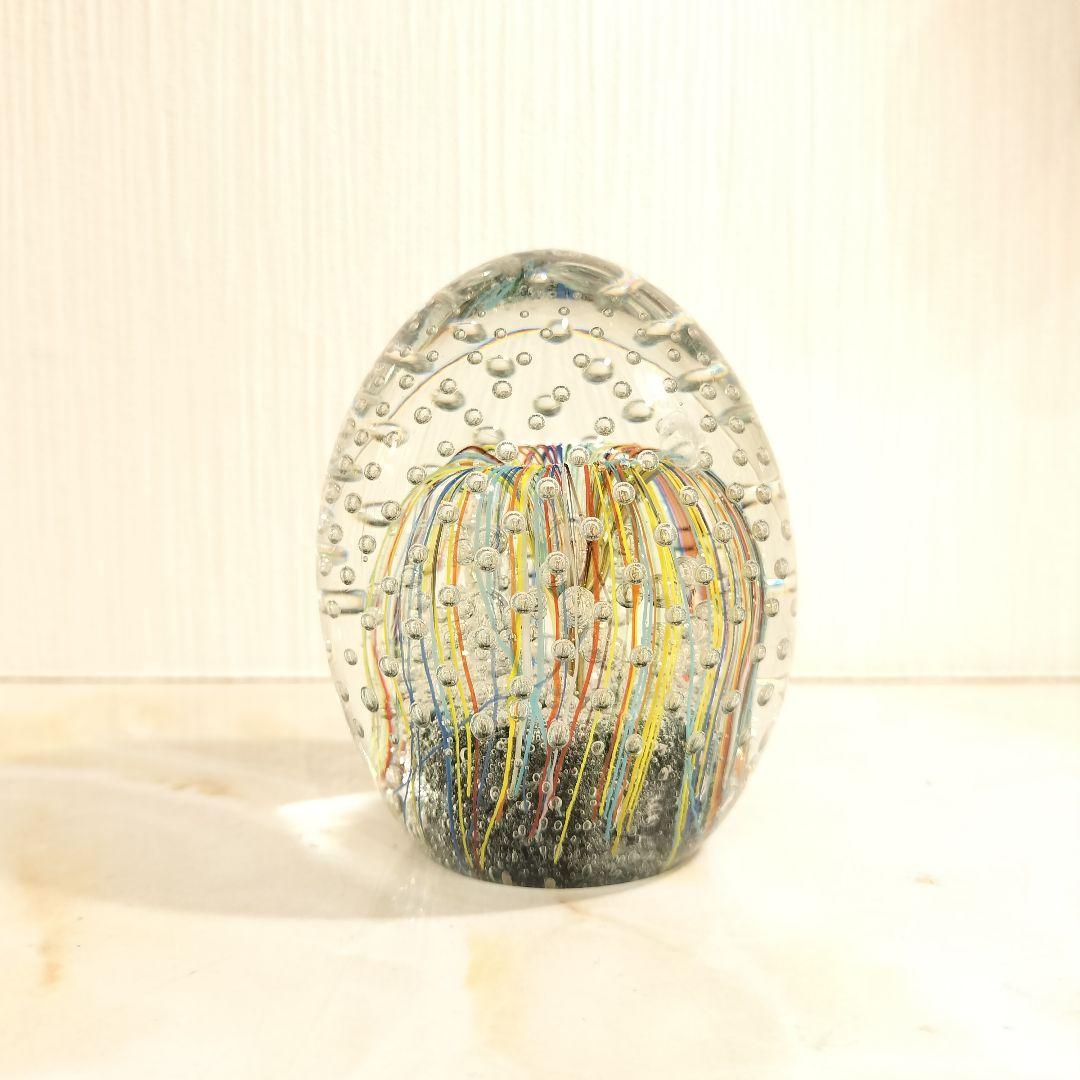 置物 Murano Glass Italy Egg Paperweight